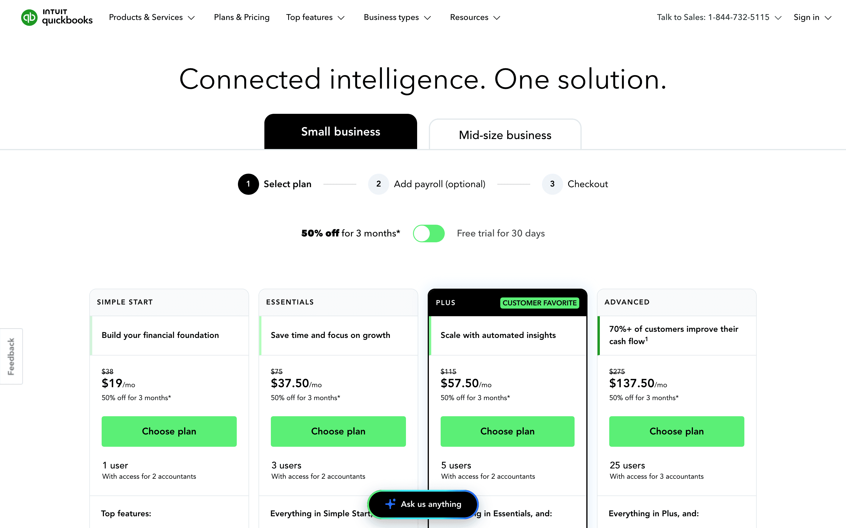 QuickBooks pricing