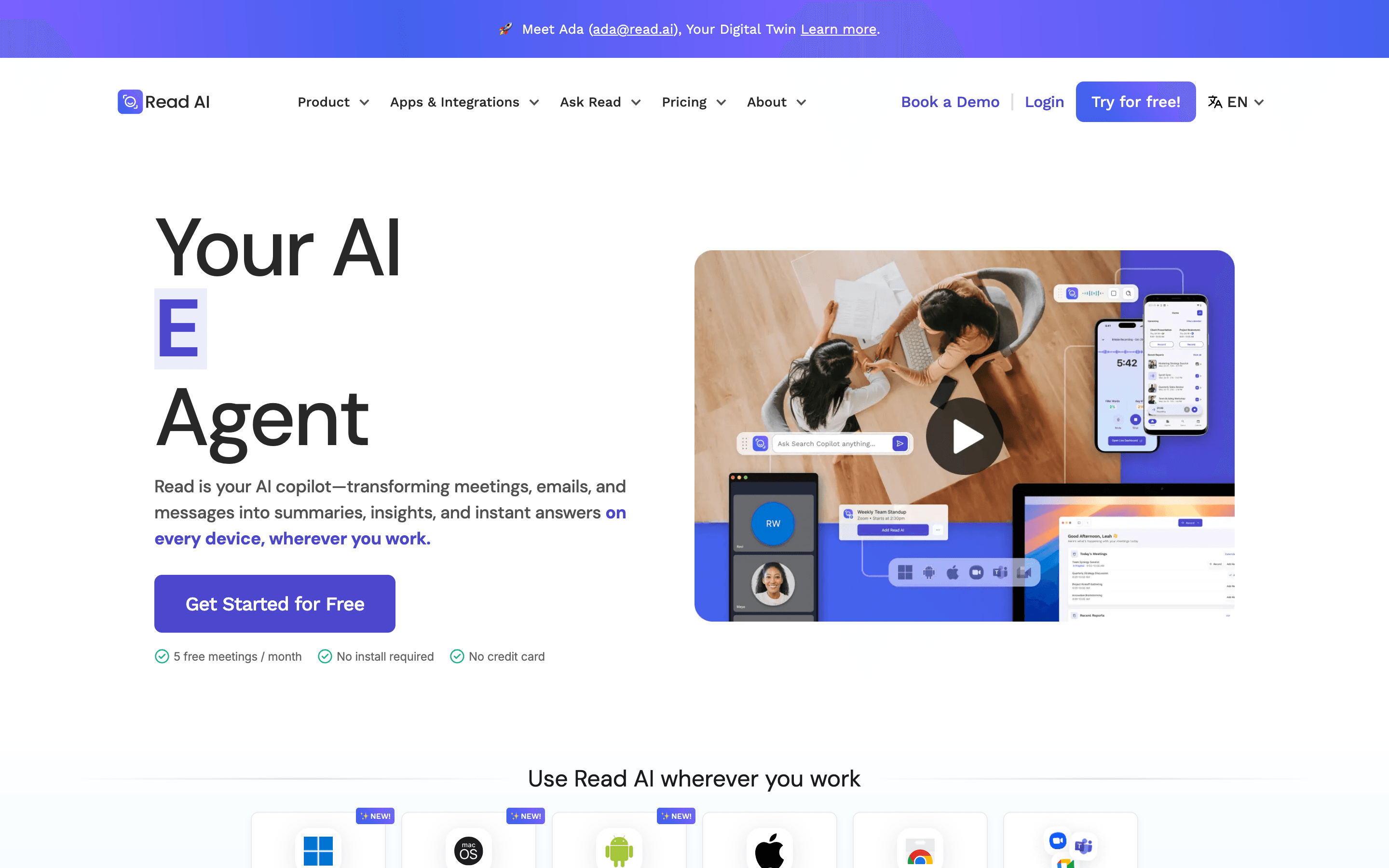 Read AI homepage