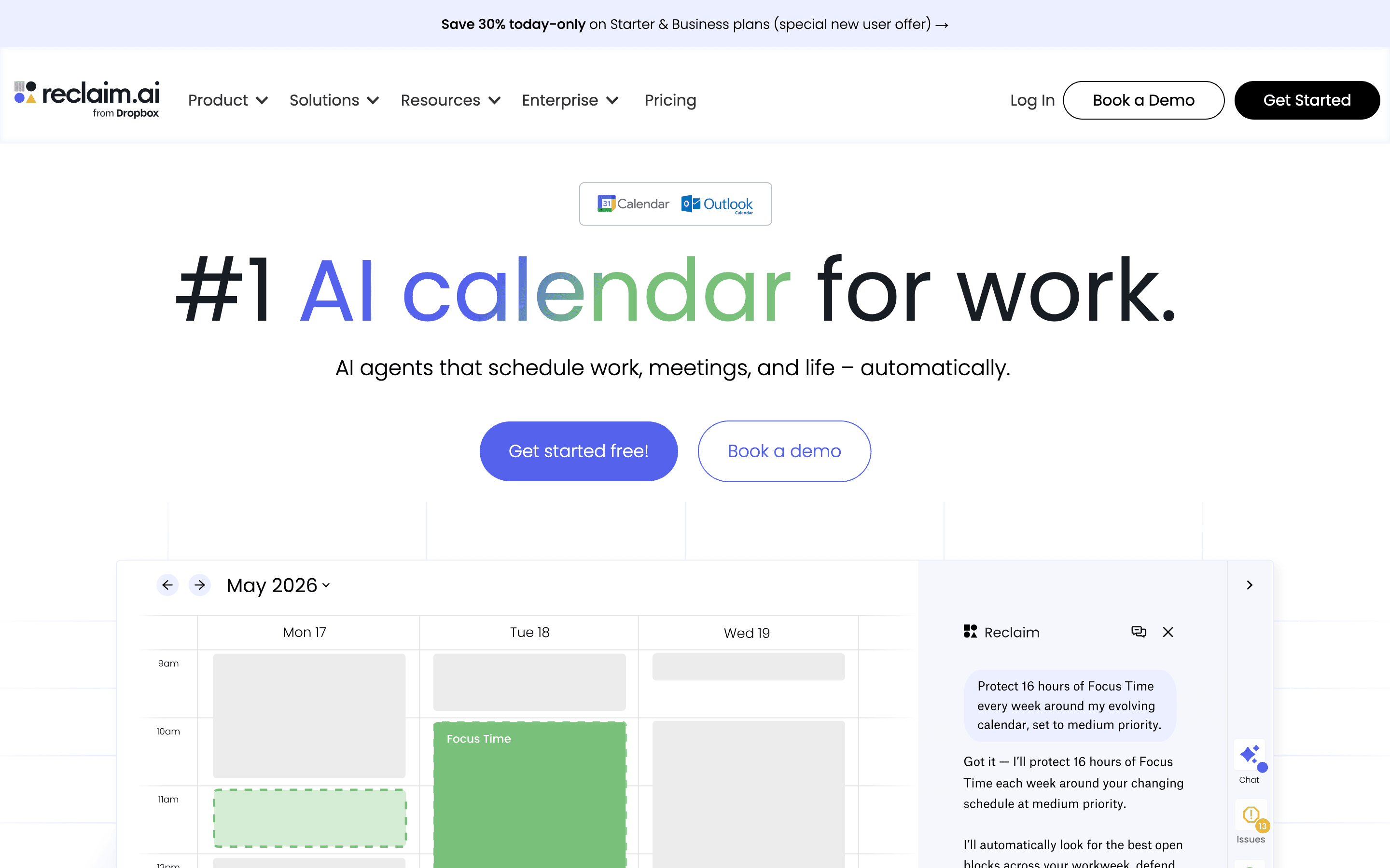 Reclaim homepage