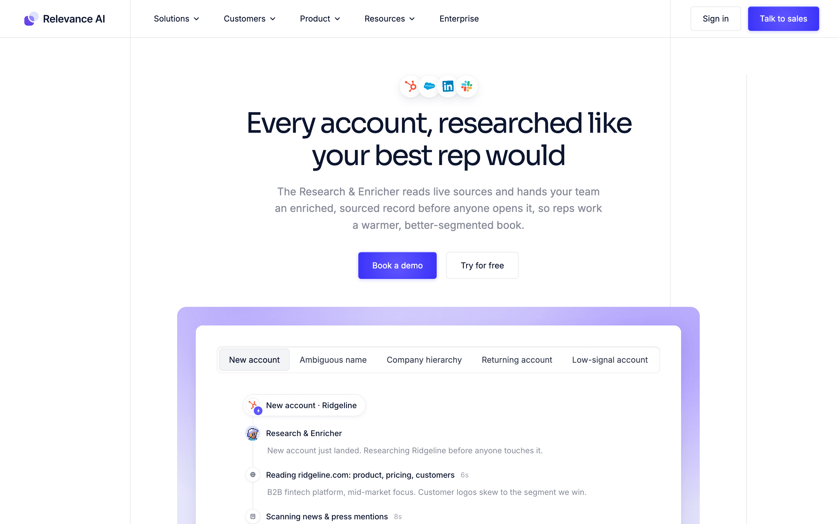 Relevance AI: Research enricher