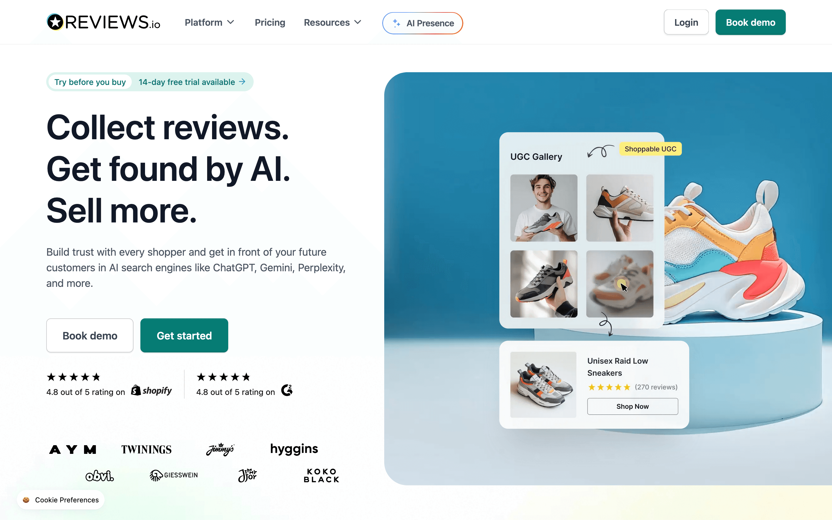 REVIEWS.io homepage