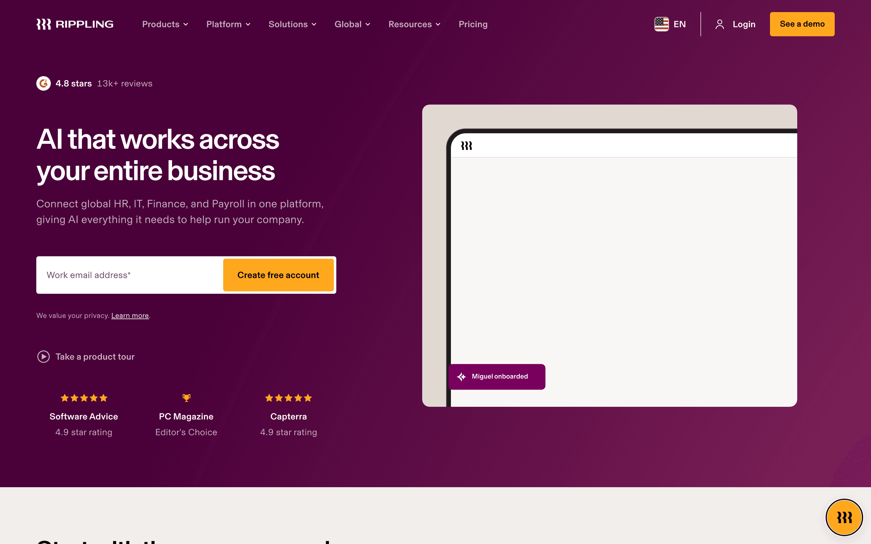 Rippling homepage