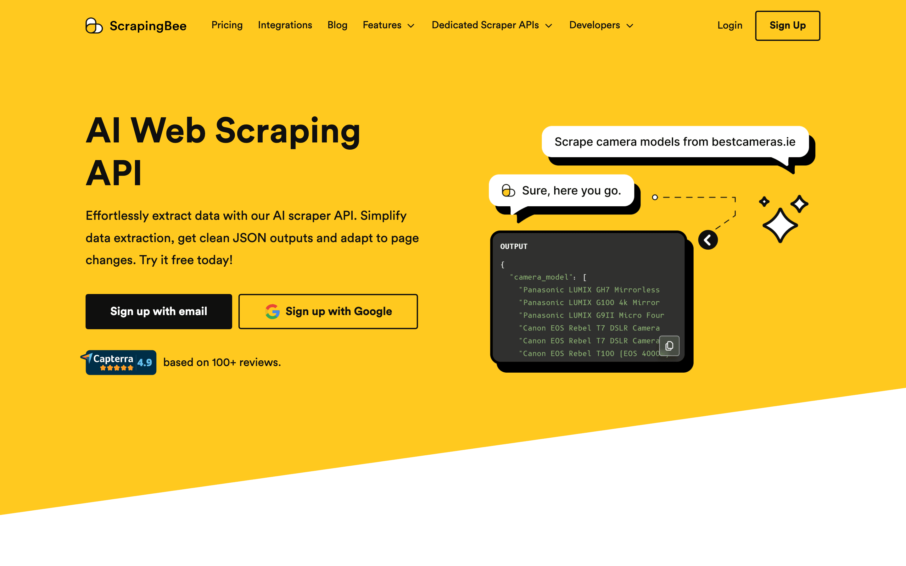 ScrapingBee: Ai web scraping api