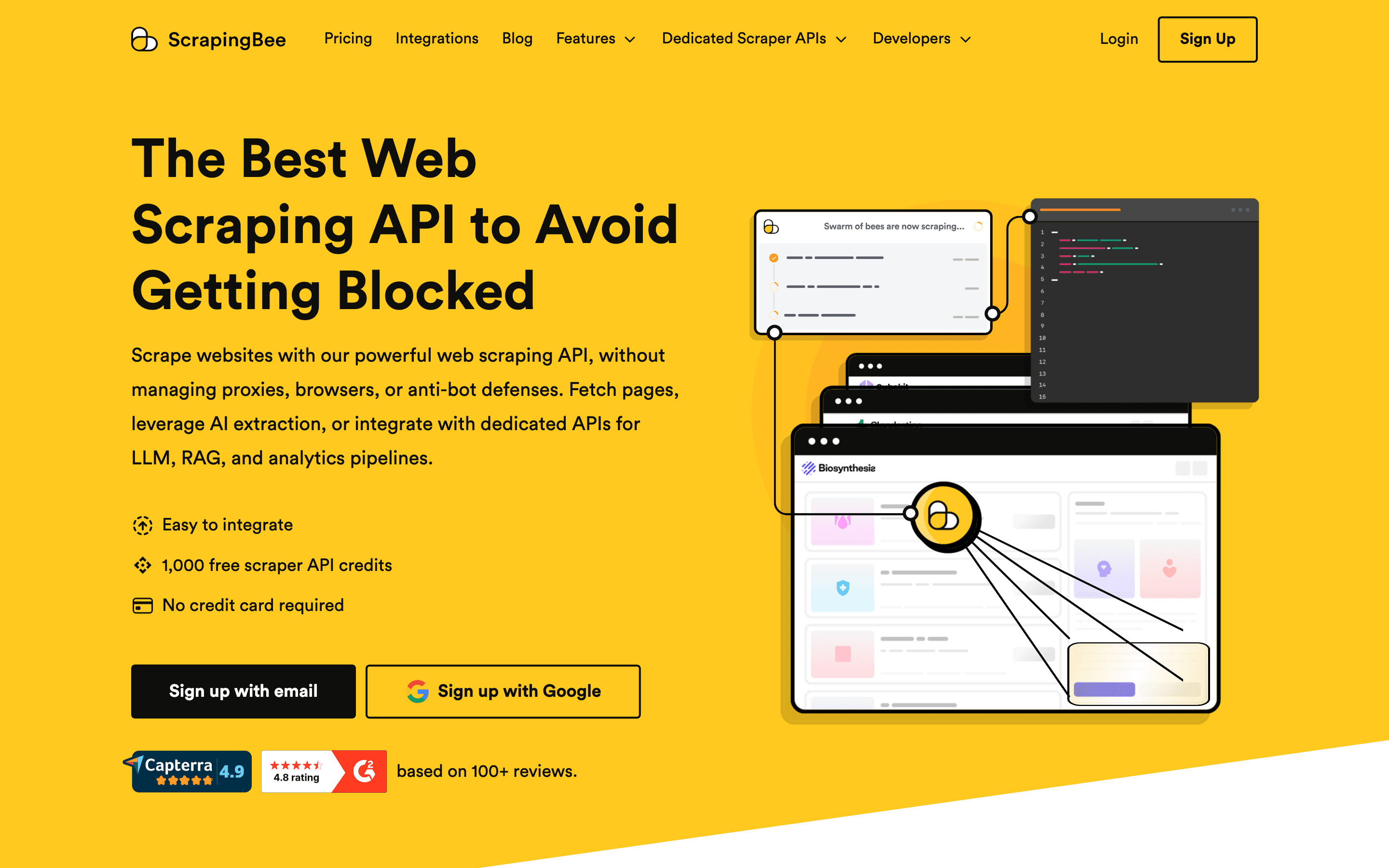 ScrapingBee homepage