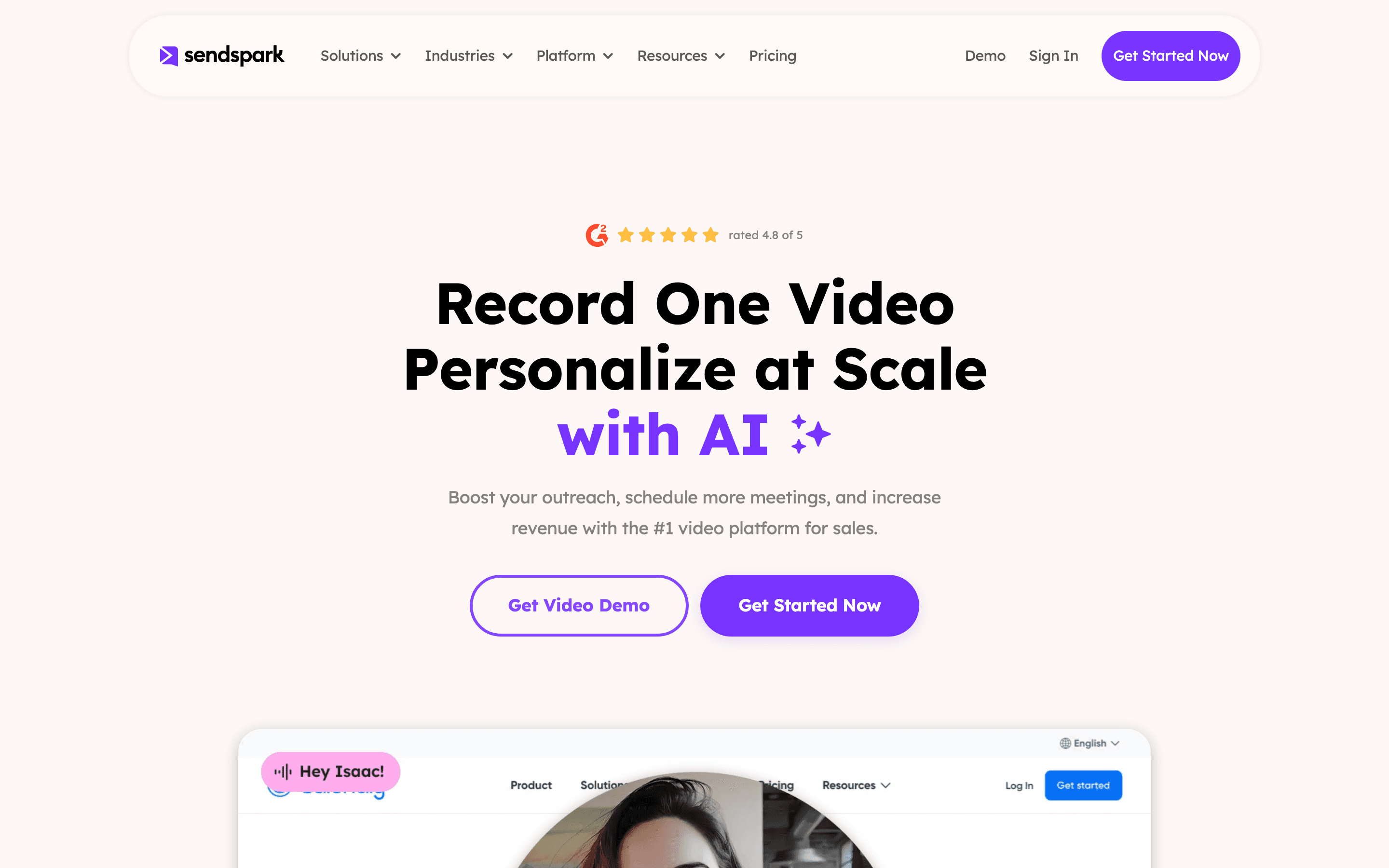 Sendspark homepage