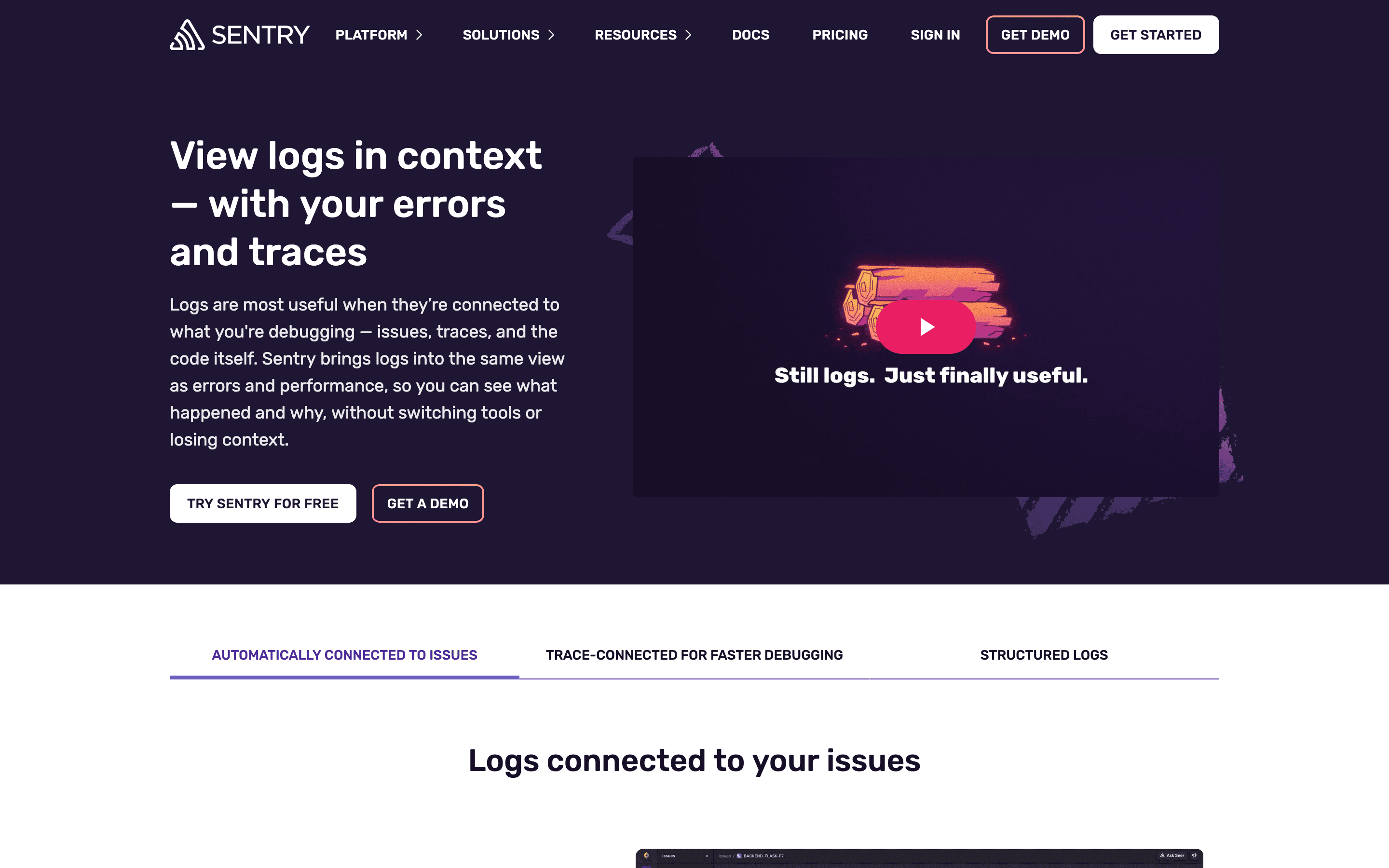 Sentry: Logs