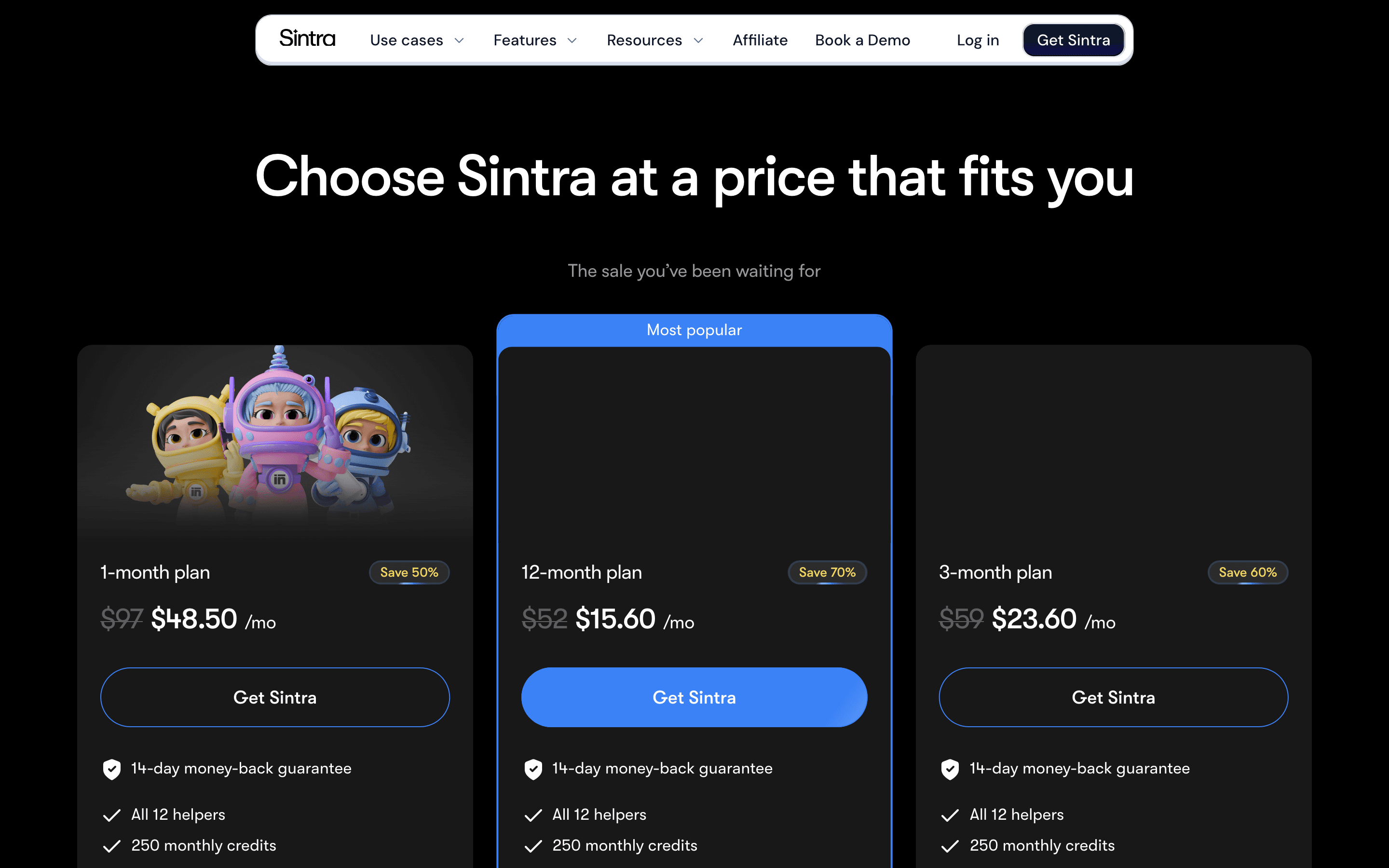 Sintra pricing
