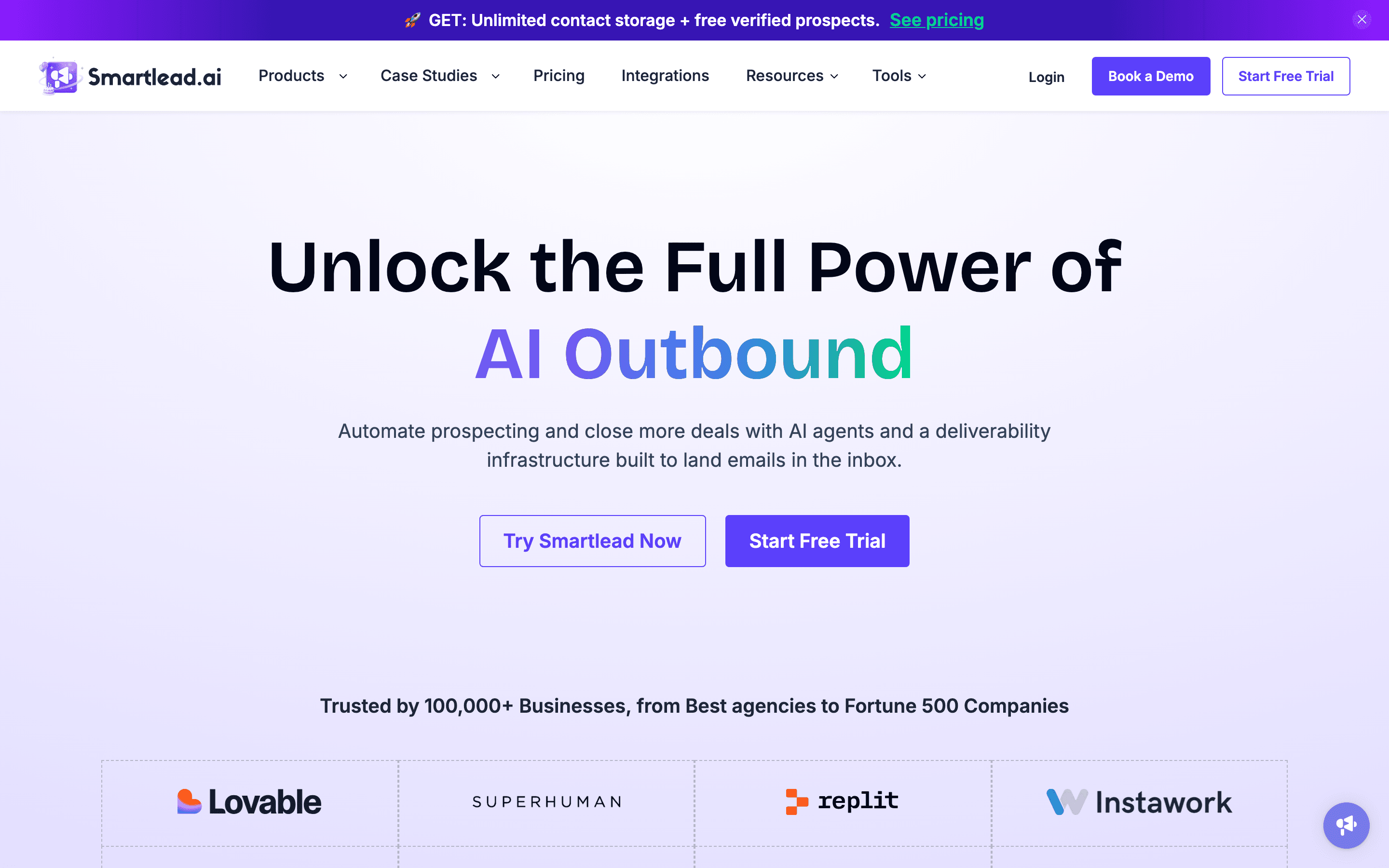 Smartlead homepage