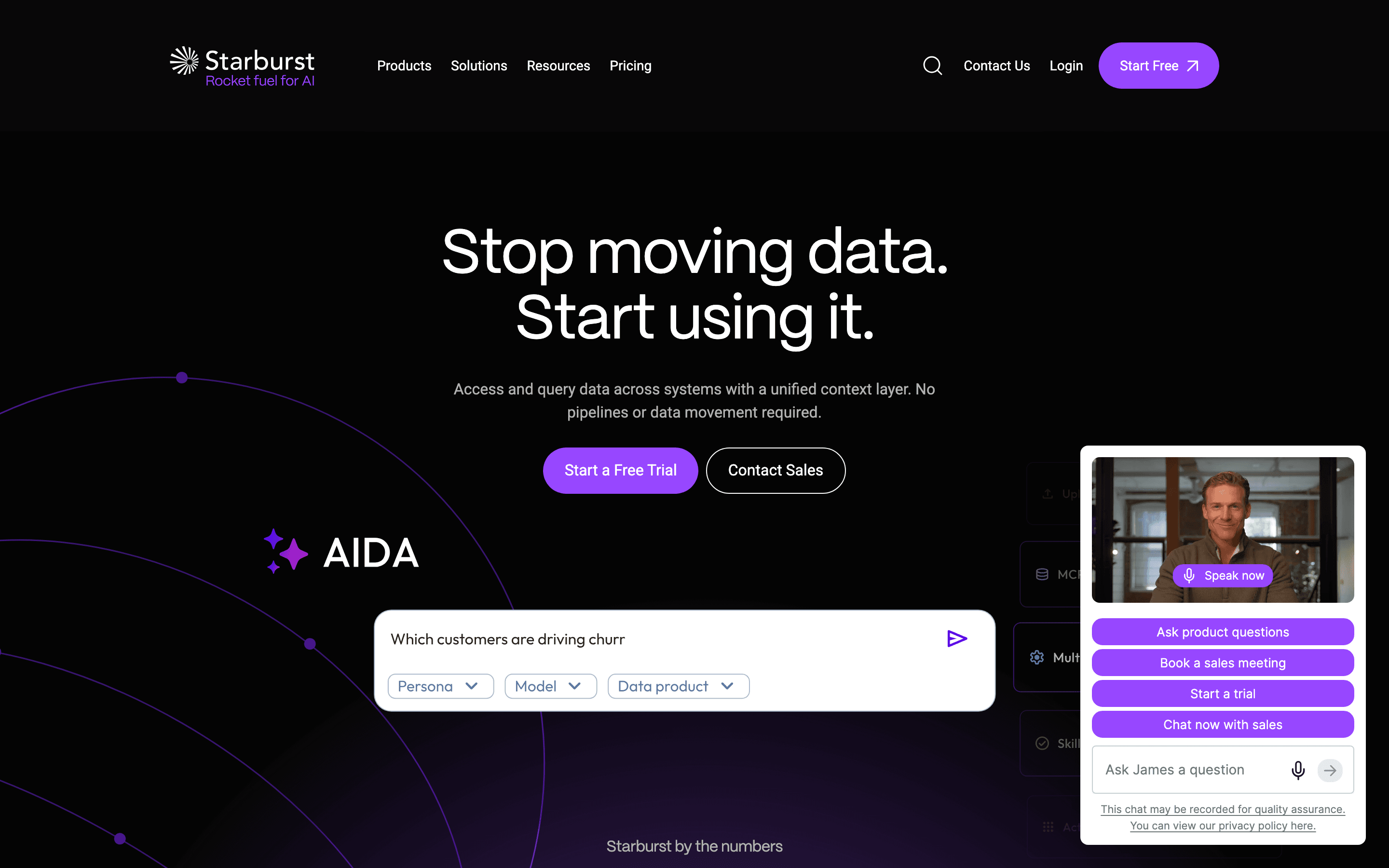 Starburst homepage
