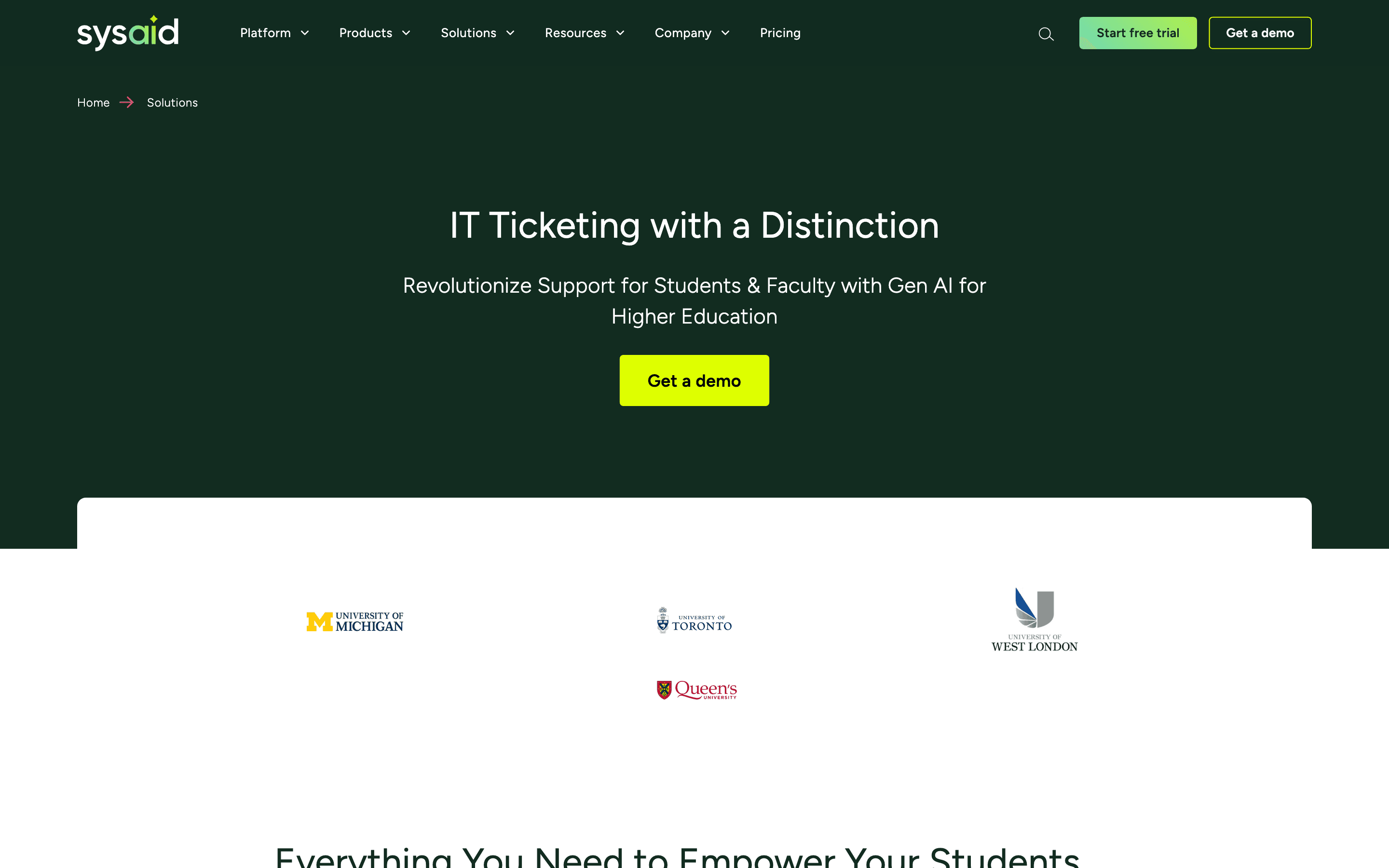 SysAid: Higher education