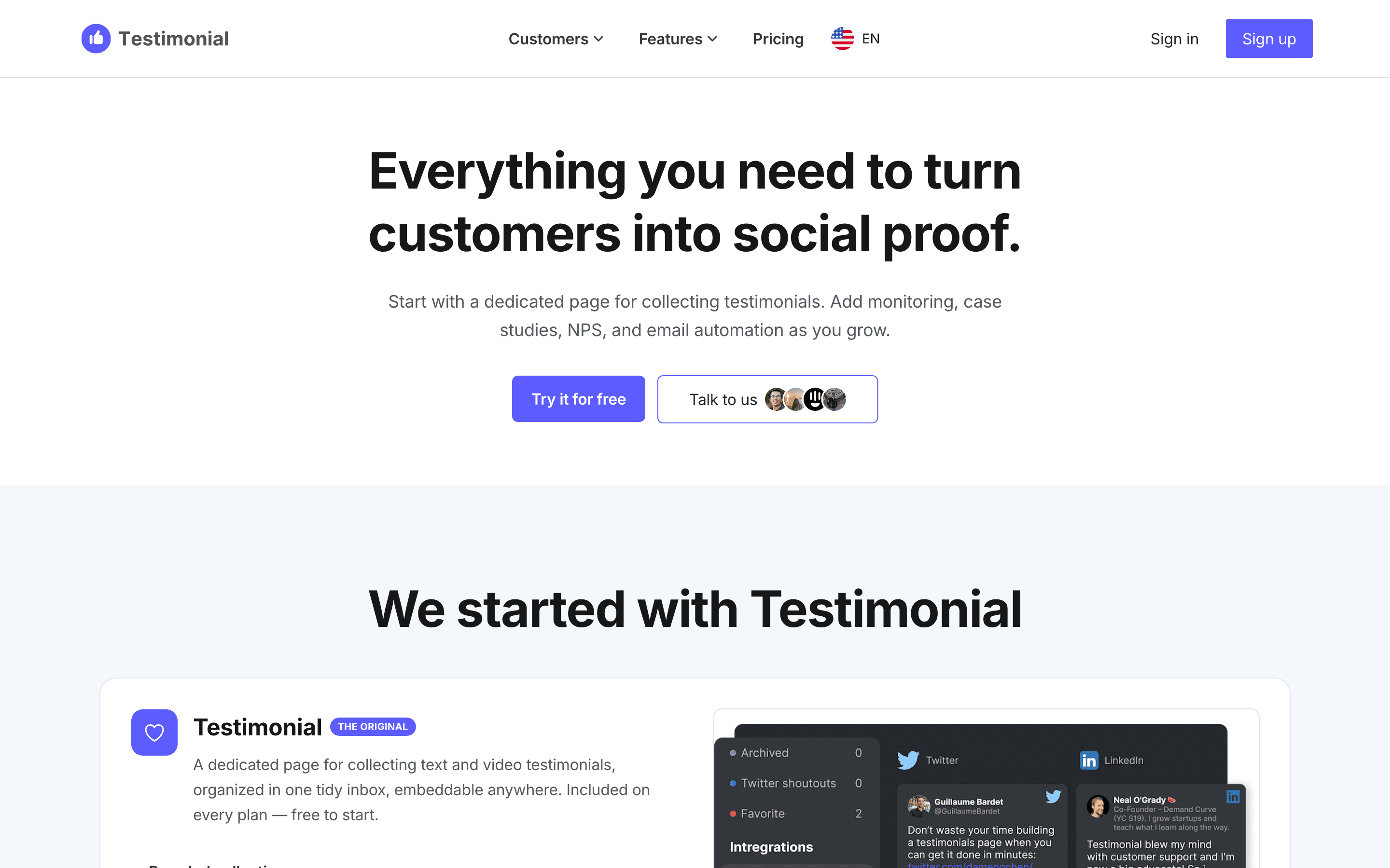 Testimonial.to: Features