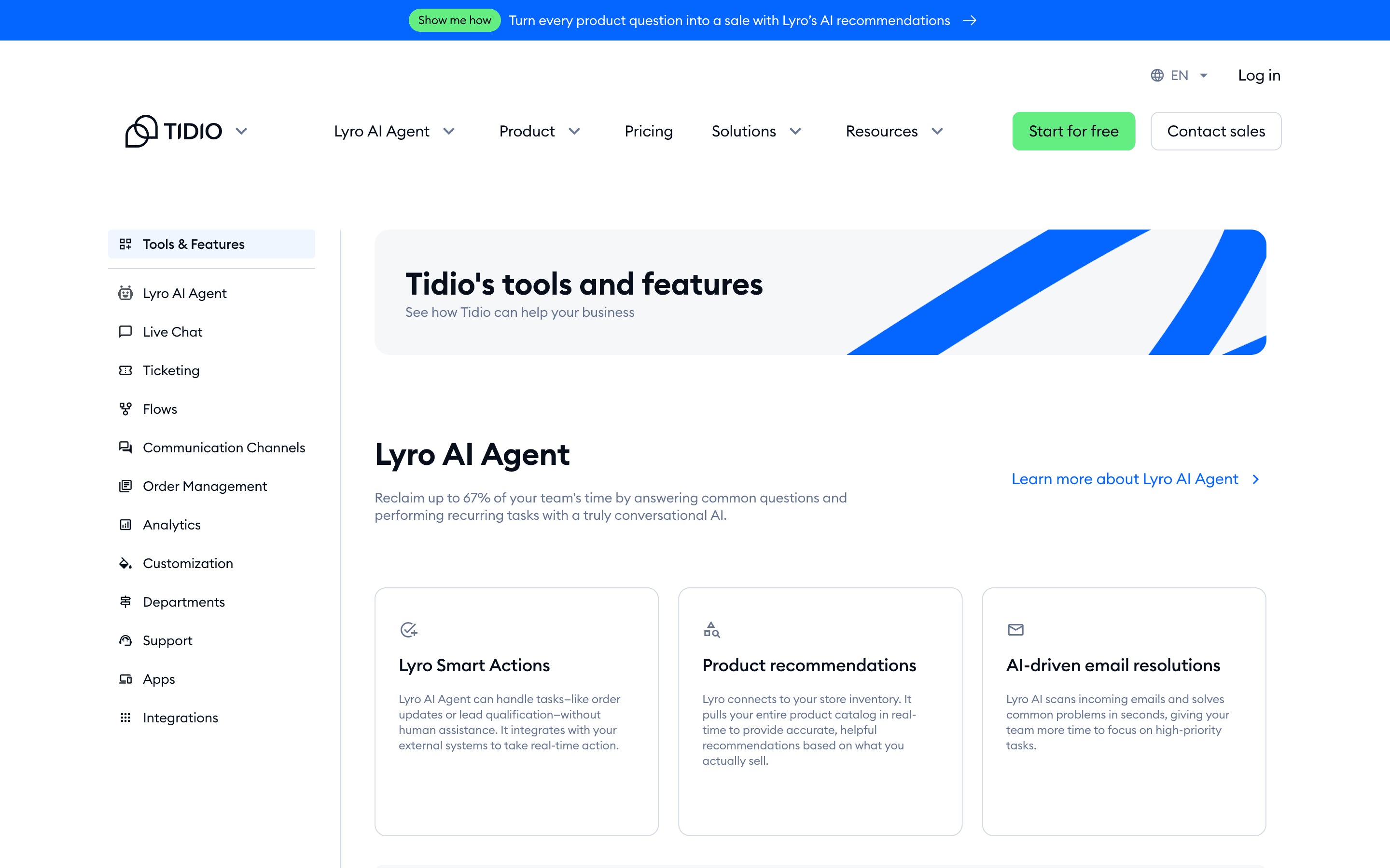 Tidio: Features