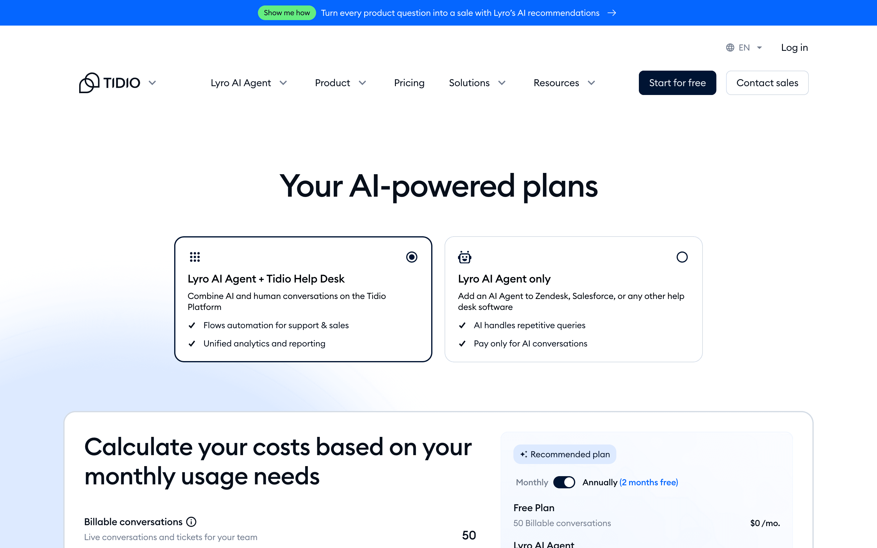Tidio pricing