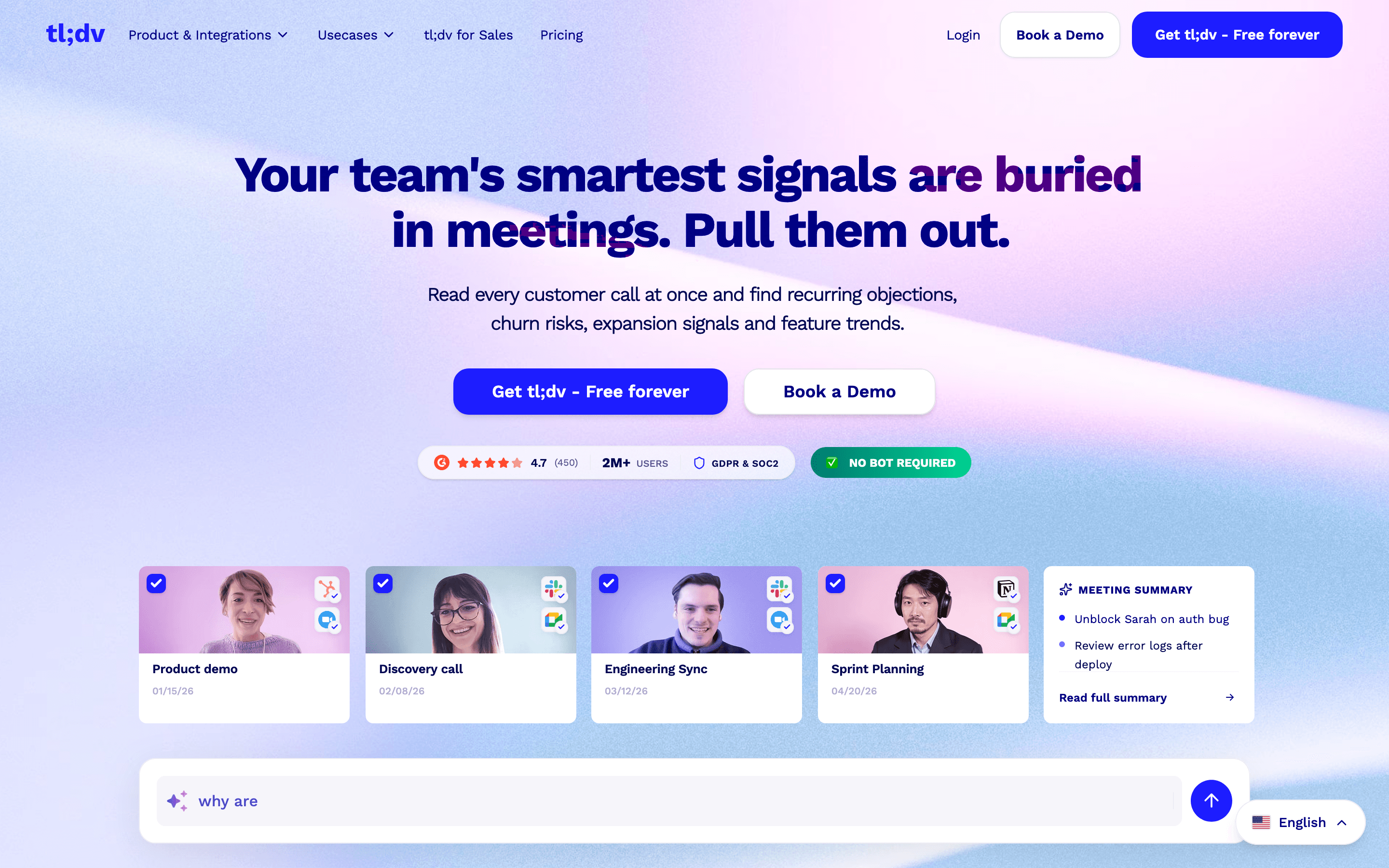 tl;dv homepage