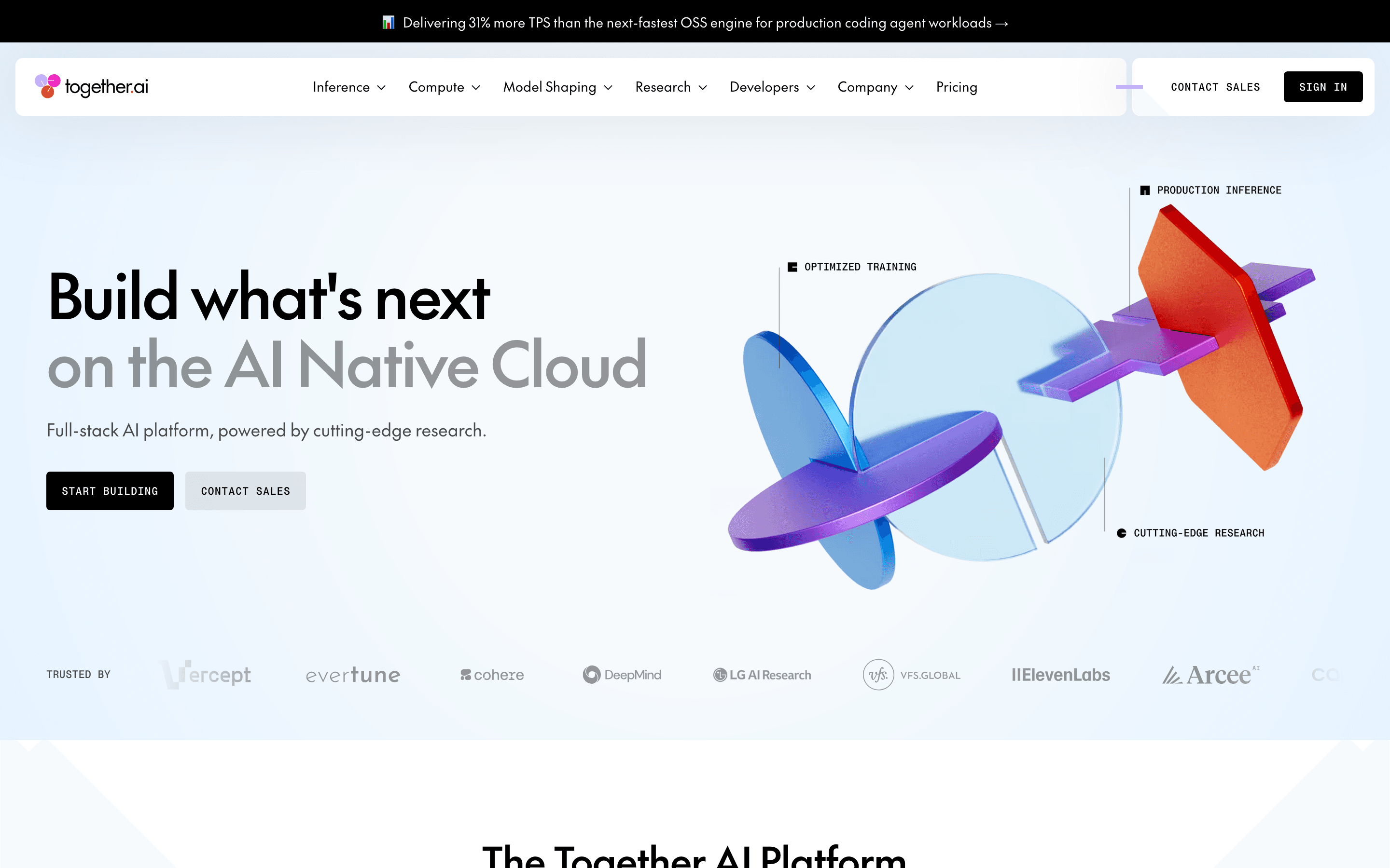Together AI homepage