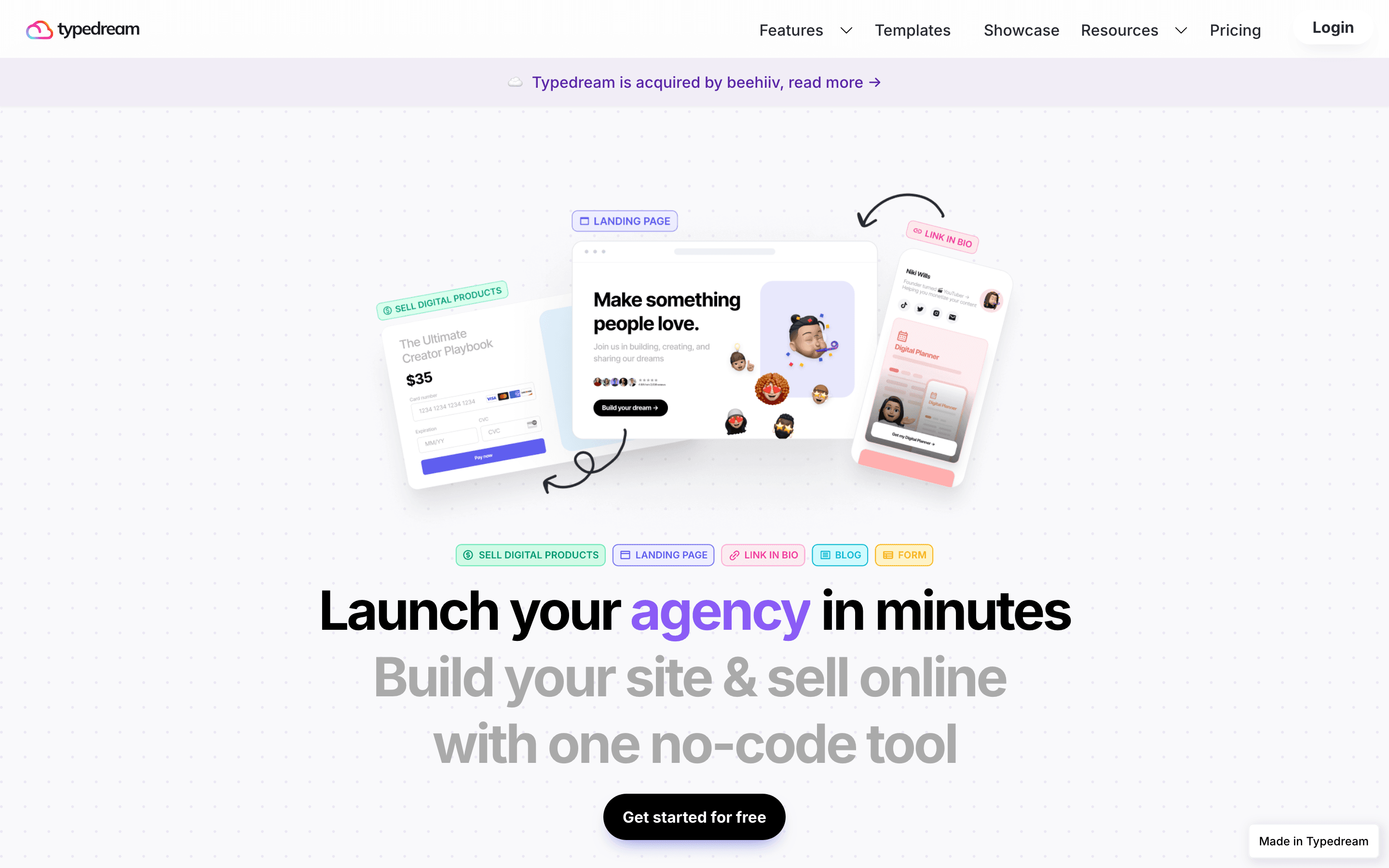 Typedream homepage