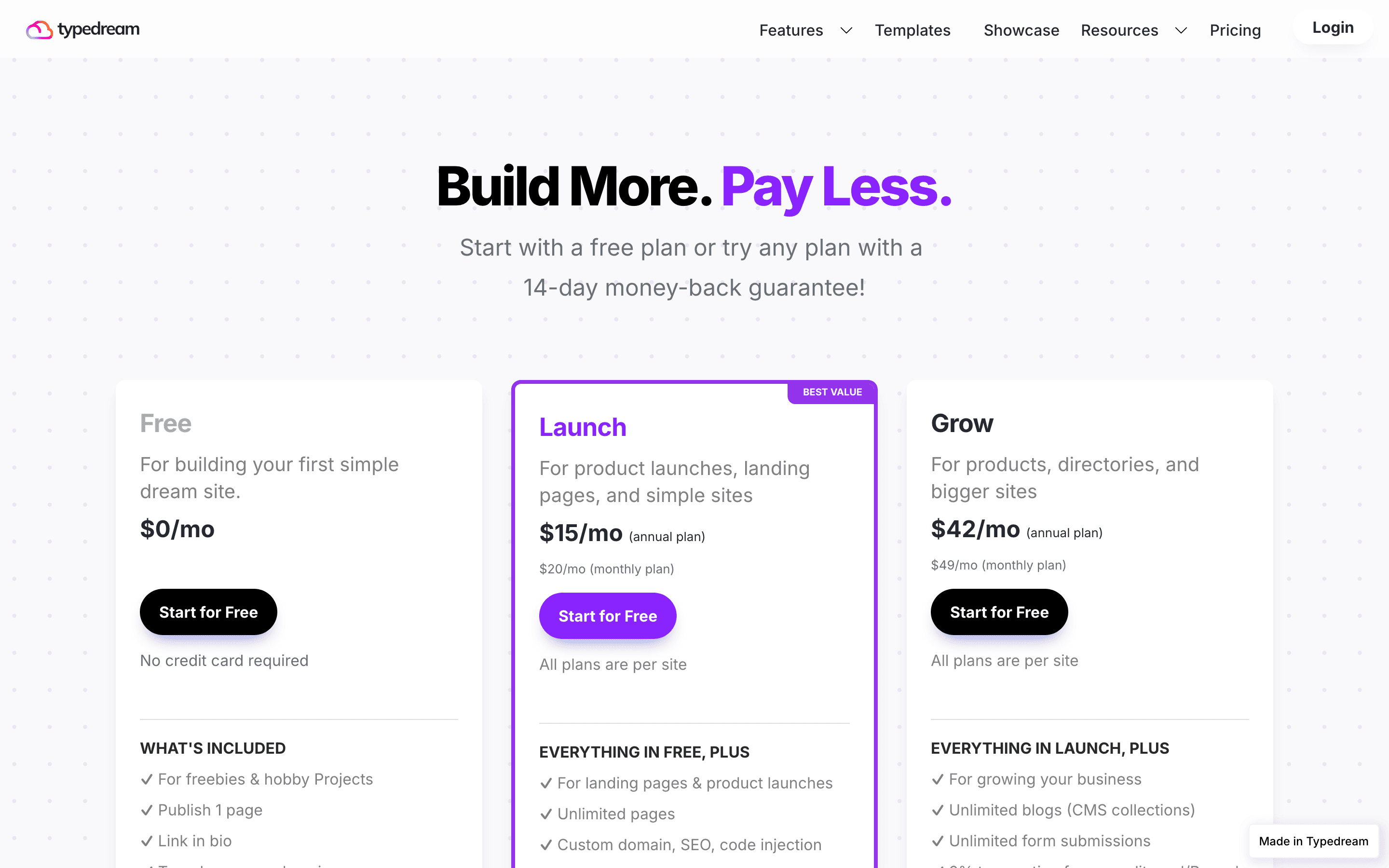 Typedream pricing