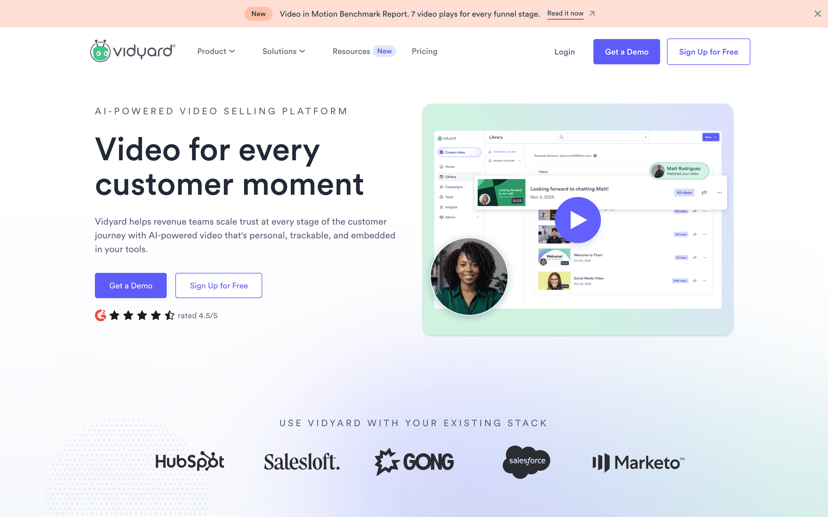 Vidyard homepage