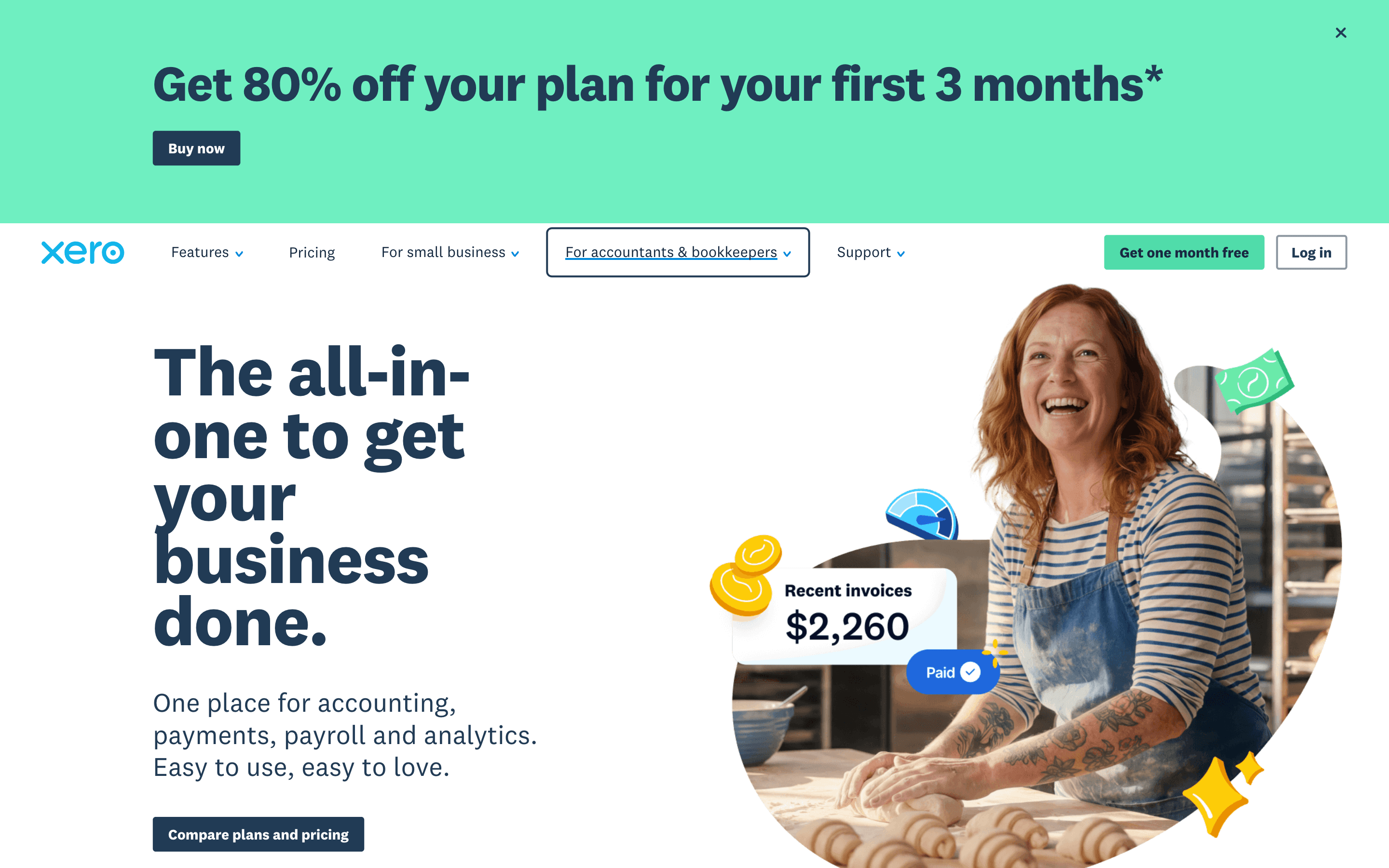 Xero homepage