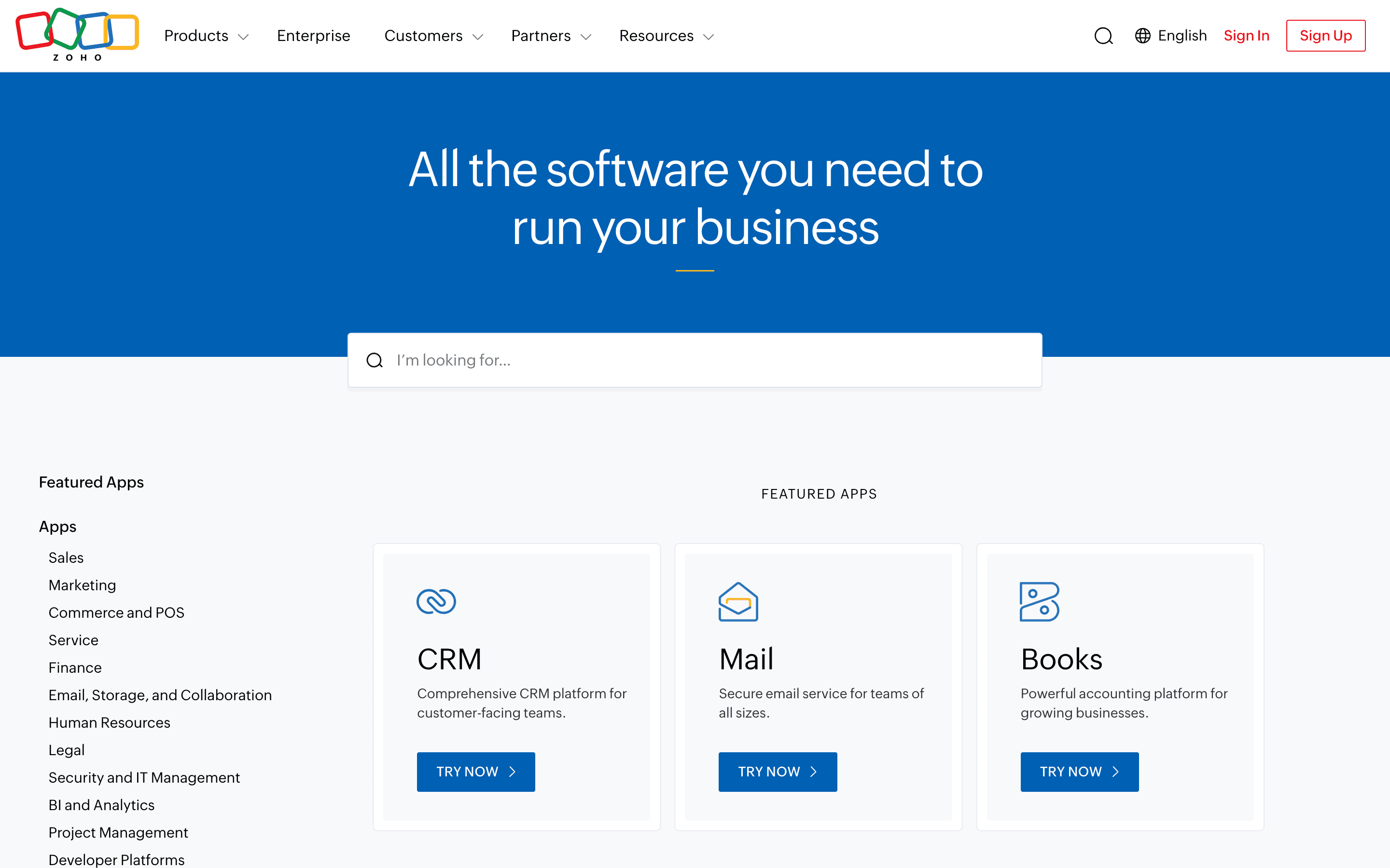 Zoho Books: All products html