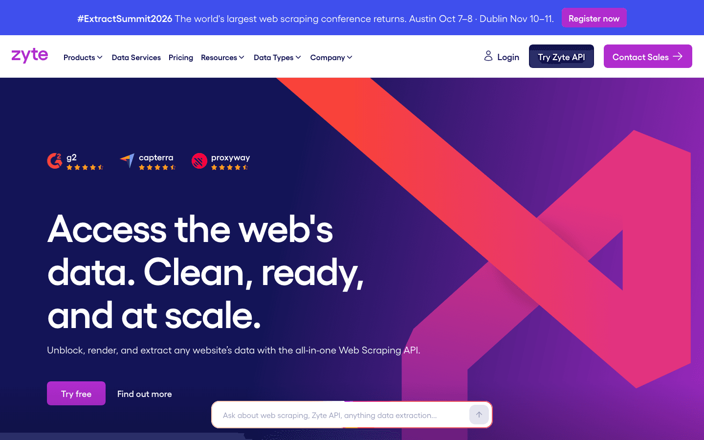 Zyte homepage